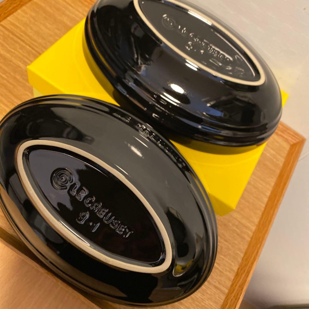 新品　LE CREUSET ブラックオーバルボウル　2個セット