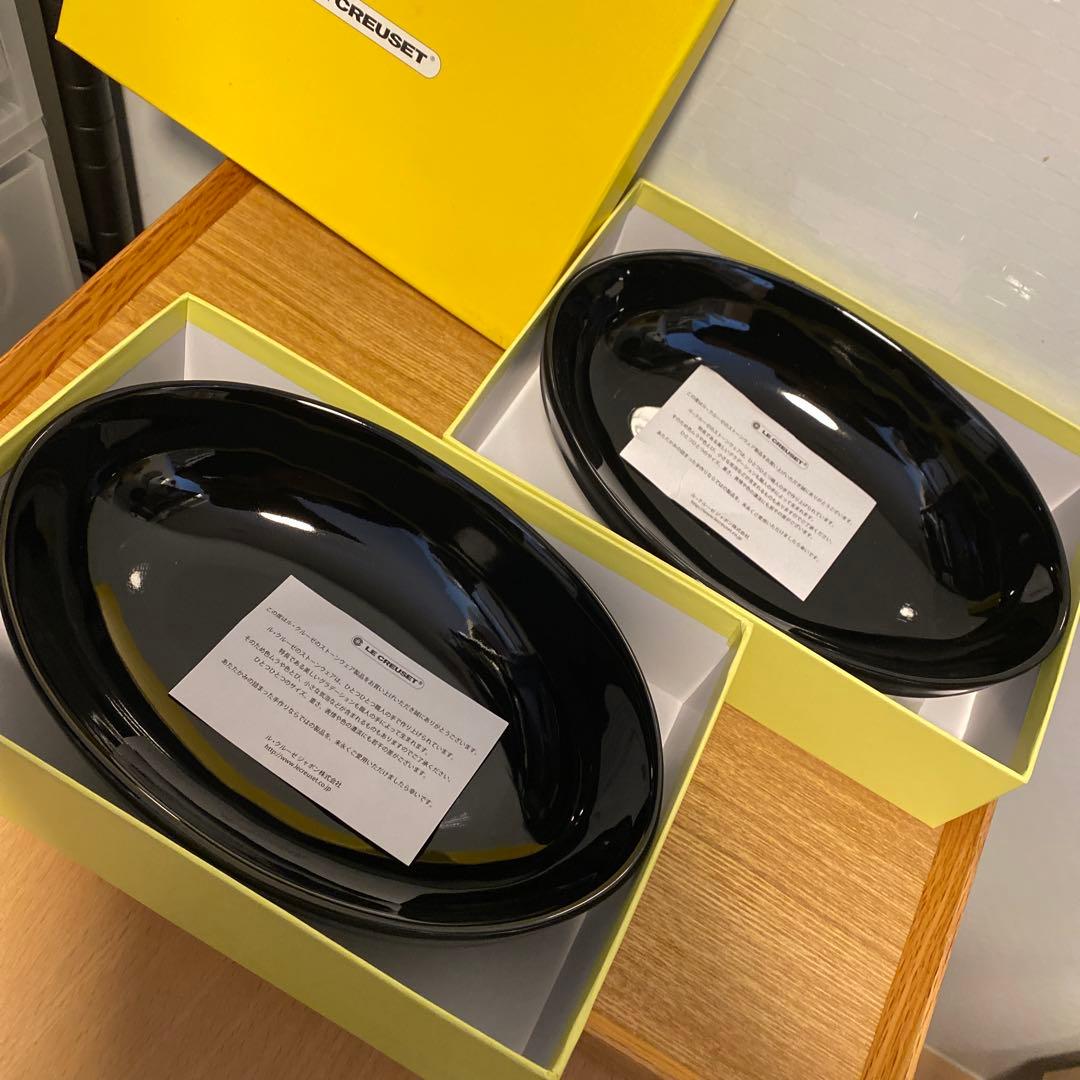 新品　LE CREUSET ブラックオーバルボウル　2個セット