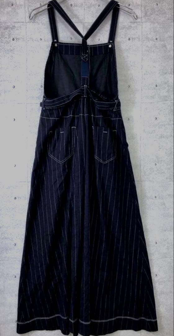 エムズグレイシー カタログ掲載麻混ストライプオーバーオール　42 ❤️70%引