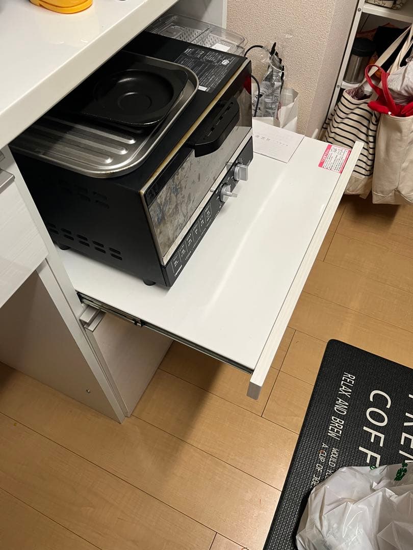 ニトリ　キッチンボード　食器棚ホワイト　リガーレ120 ゴミ箱付き