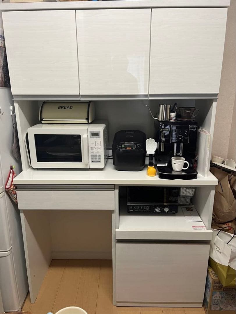 ニトリ　キッチンボード　食器棚ホワイト　リガーレ120 ゴミ箱付き