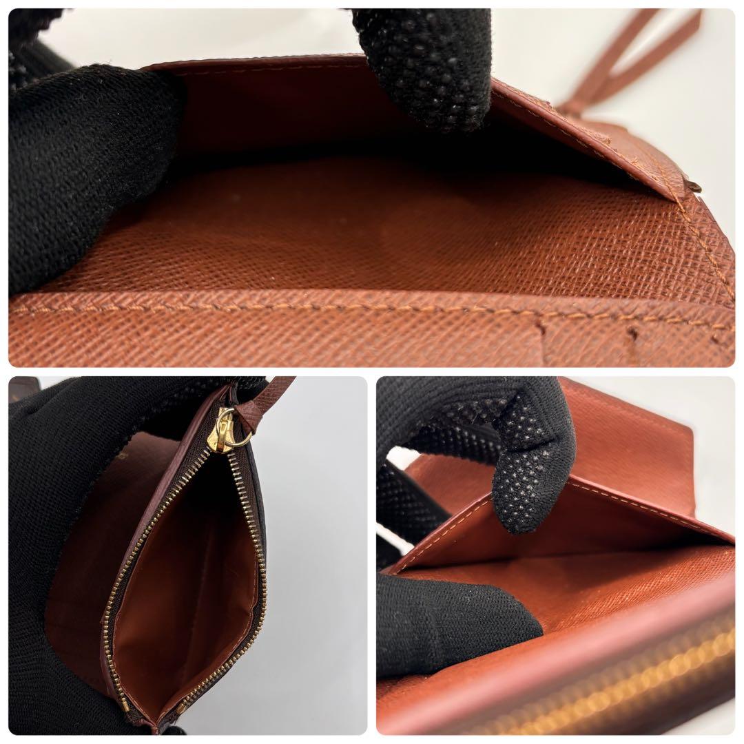 ルイヴィトン モノグラム ポルトフォイユ ヴィクトリーヌ 三つ折り 財布　茶