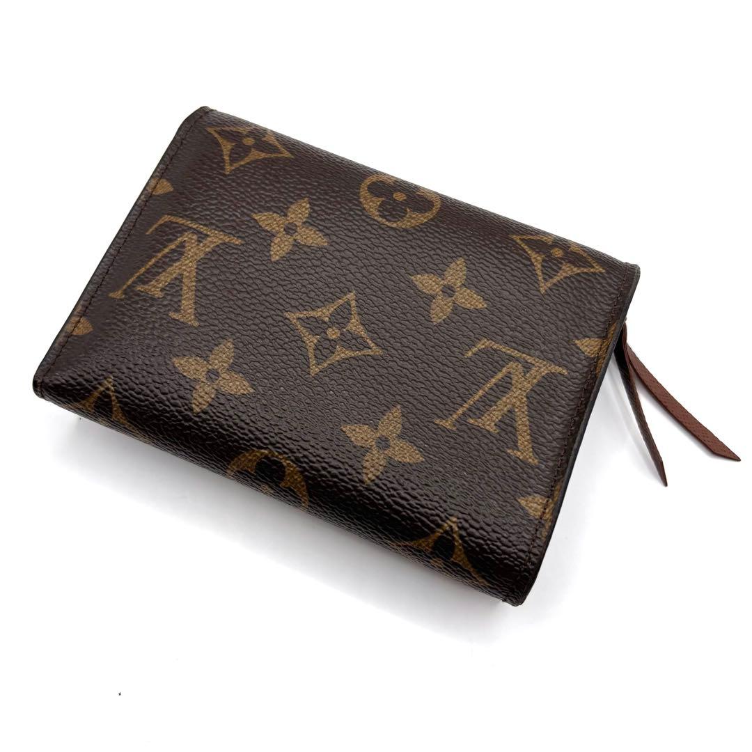 ルイヴィトン モノグラム ポルトフォイユ ヴィクトリーヌ 三つ折り 財布　茶