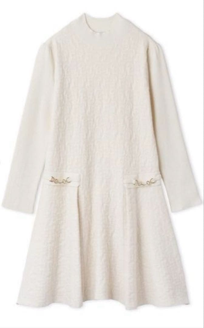 セルフォード CELFORD ロゴふくれジャガードニットワンピース 38