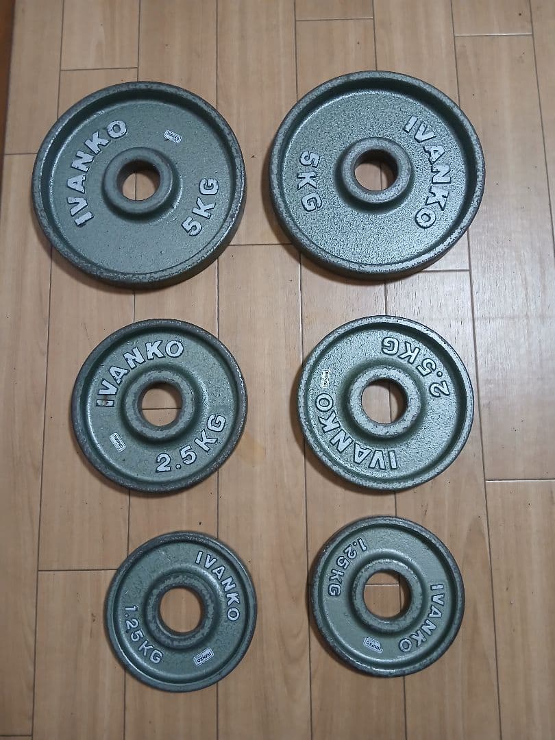 IVANKOイヴァンコ オリンピックプレートセット計17.5kg 穴径50mm