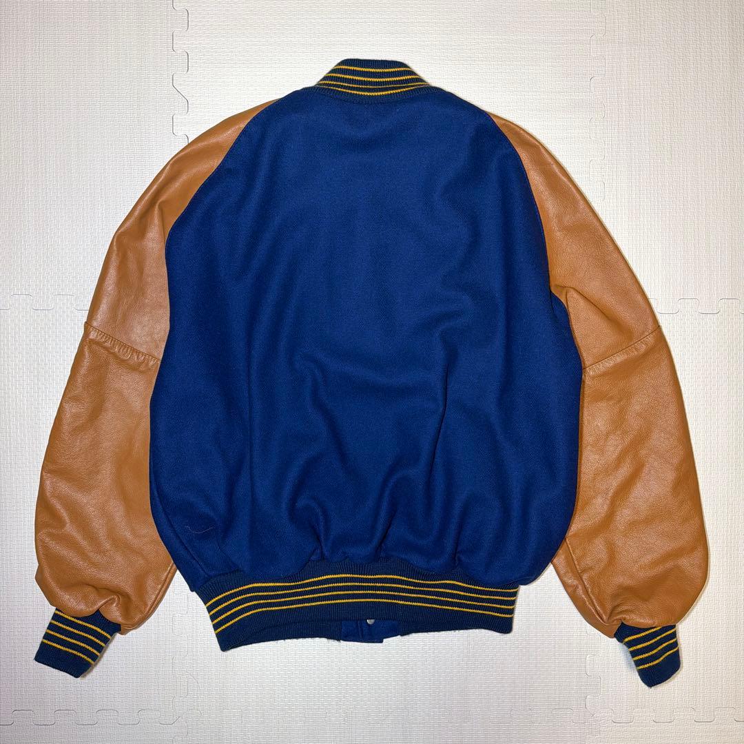 DeLONG スタジアムジャケット ウール 袖レザー スタジャン 本革