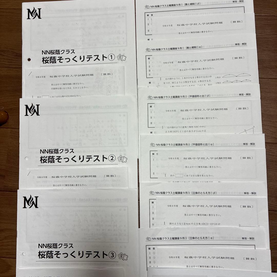 NN桜蔭算数そっくり①②③+a+ b 9セット