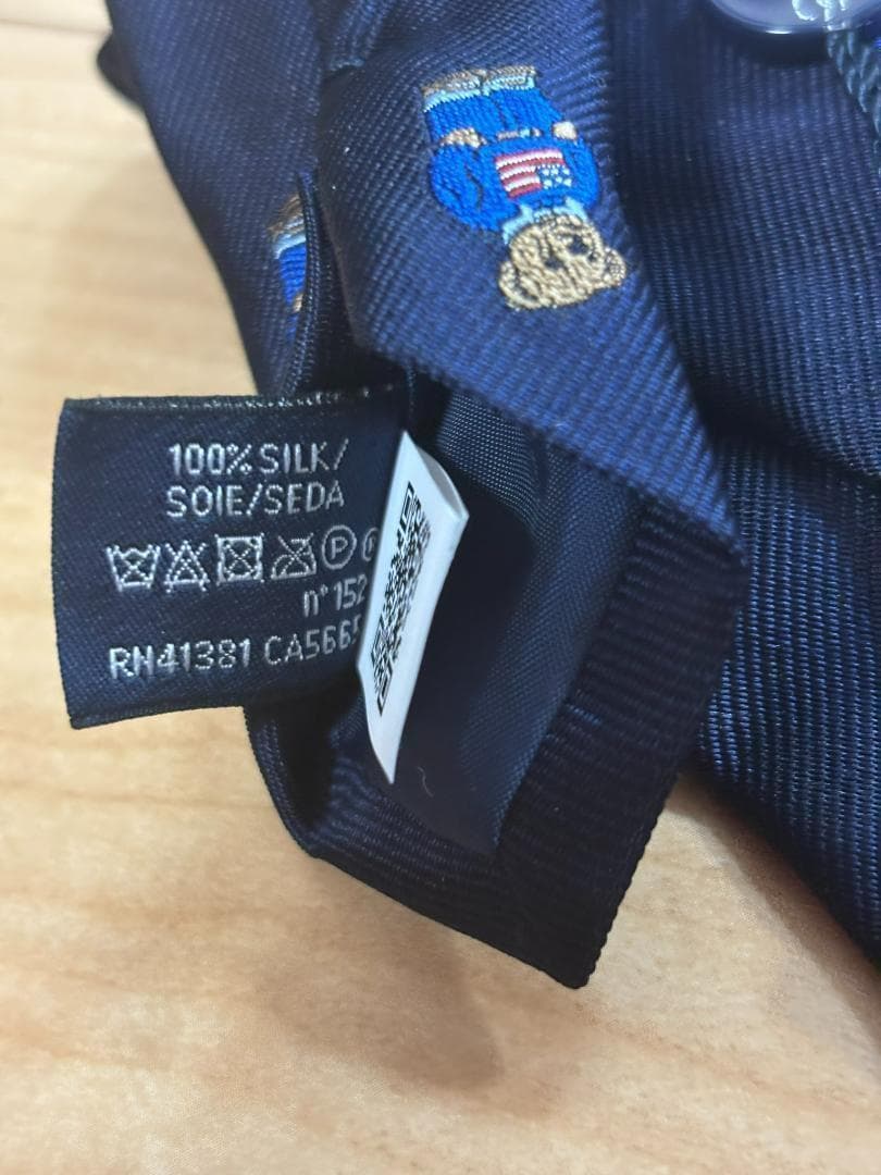 残り僅か2025ラルフローレンポロベアボーイス8－20サイズネクタイ　イタリア製