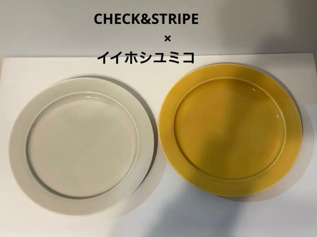 未使用箱あり　CHECK&STRIPE　イイホシユミコ　unjour プレート
