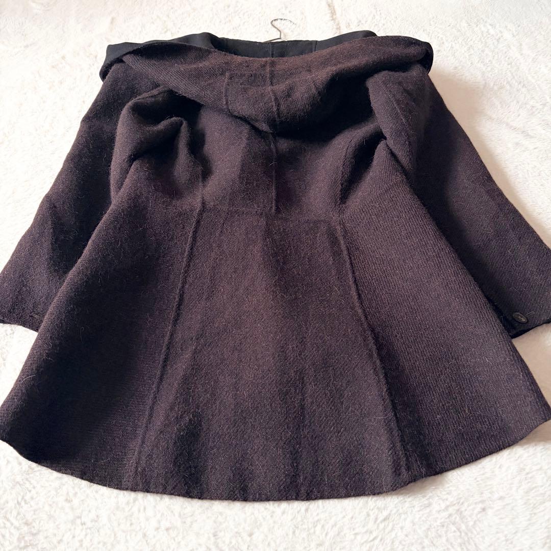 6268 希少✨ イッセイミヤケ フーデッドコート 女優襟 バイカラー L