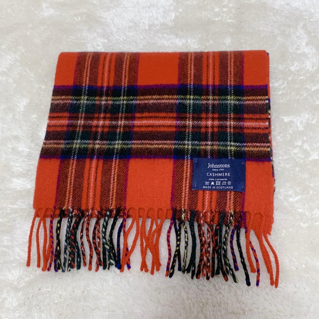 【しずく】ほぼ未使用♪JOHNSTONS ピュアカシミヤ マフラー