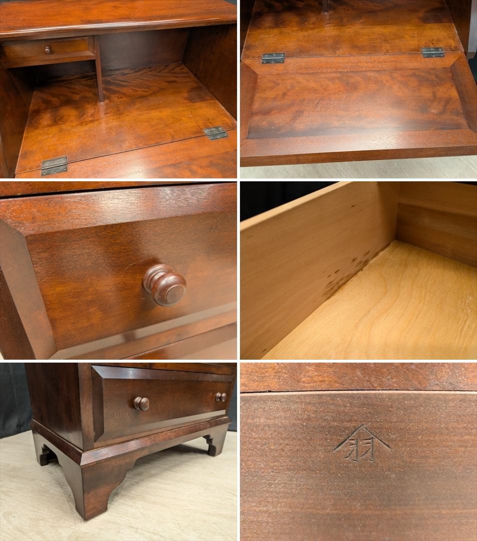 松本民芸家具　ミズメザクラ　無垢　ライティングデスク　ライティングビューロー　机