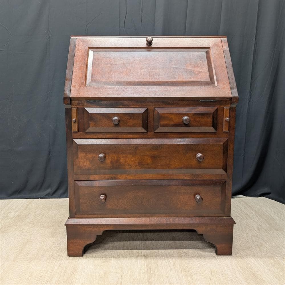 松本民芸家具　ミズメザクラ　無垢　ライティングデスク　ライティングビューロー　机