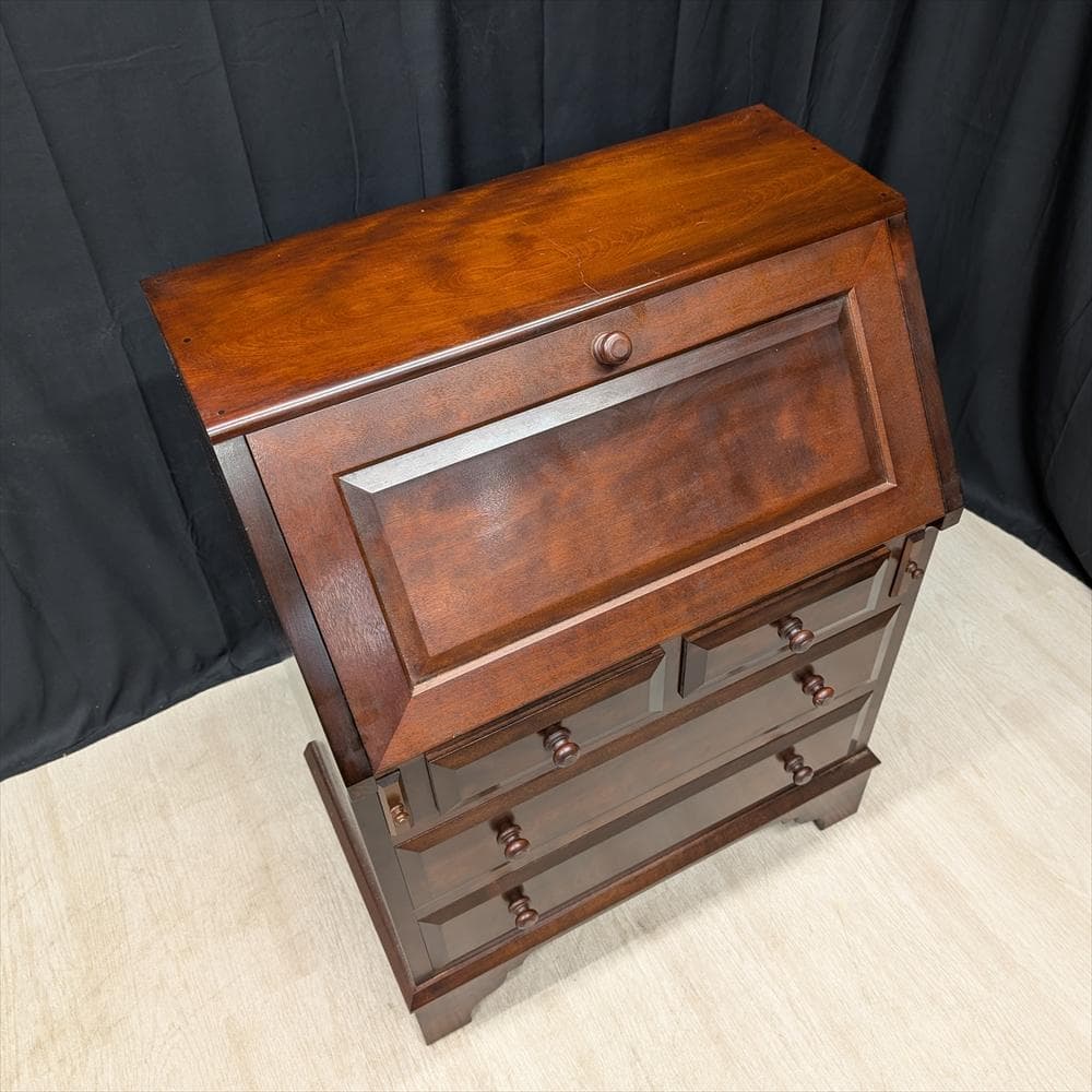 松本民芸家具　ミズメザクラ　無垢　ライティングデスク　ライティングビューロー　机