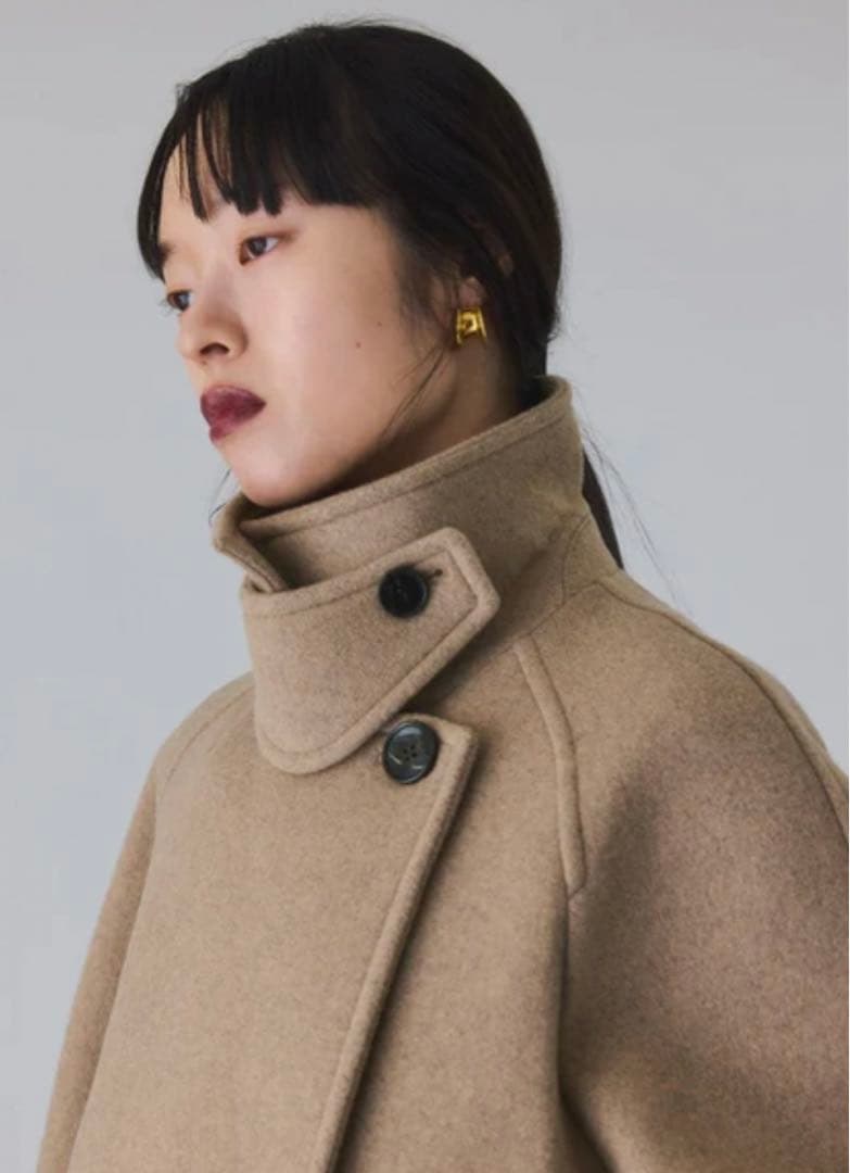 ぽさん様　アダムエロぺ　ウールボンディングミドルコート　キャメル　新品