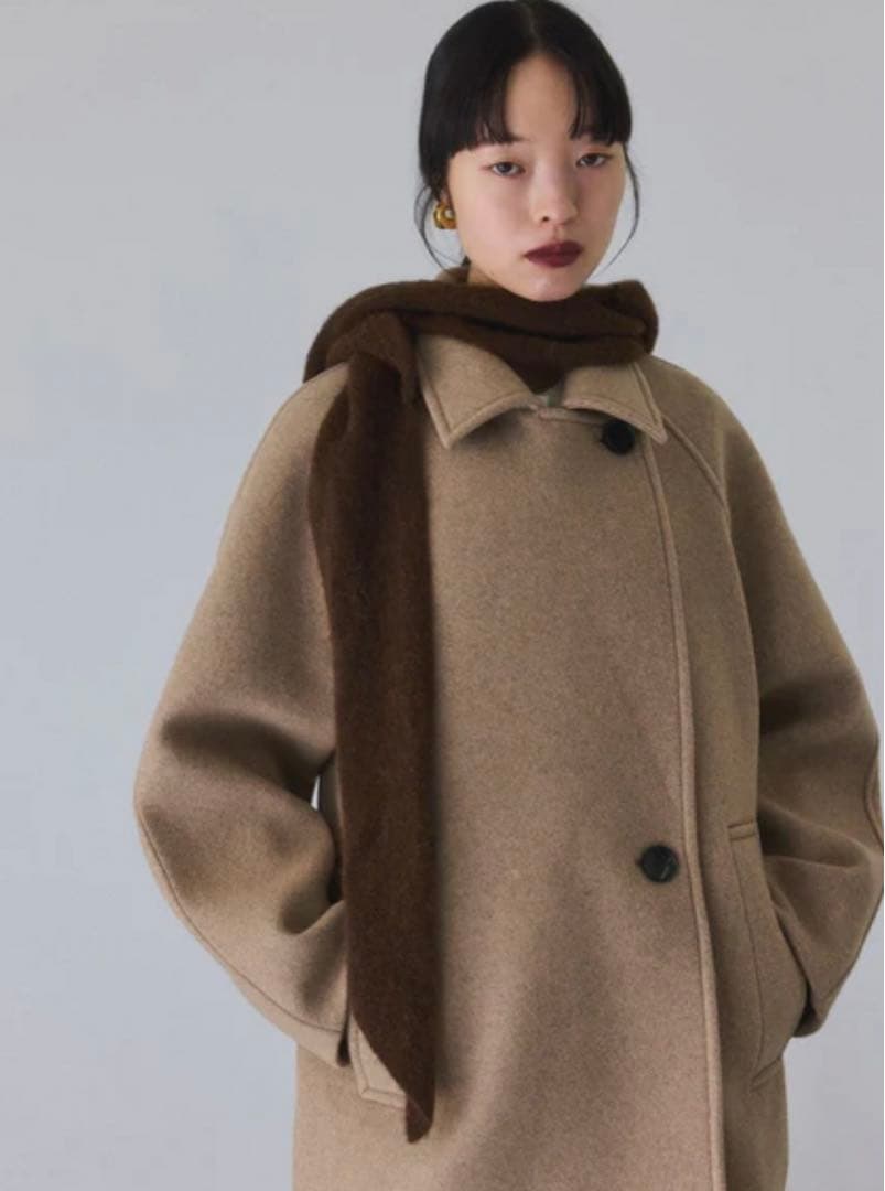 ぽさん様　アダムエロぺ　ウールボンディングミドルコート　キャメル　新品