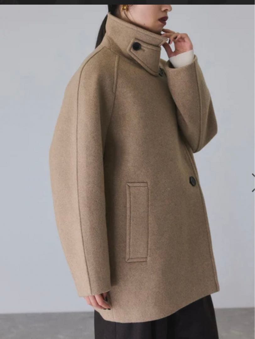 ぽさん様　アダムエロぺ　ウールボンディングミドルコート　キャメル　新品