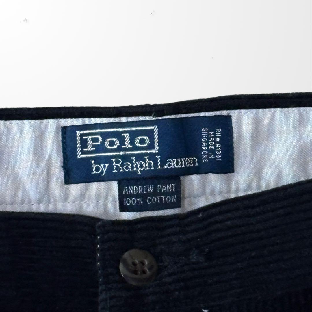 ラルフローレン ANDREW 黒 コーデュロイ パンツ 38 ツータック　古着