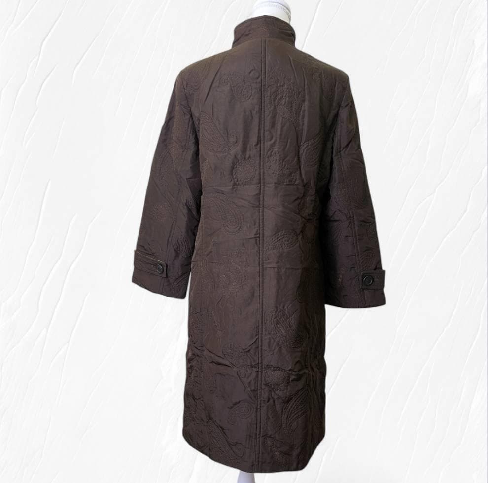 LEONARD レオナール コート ブラウン 裏地プリント花柄 13ARサイズ