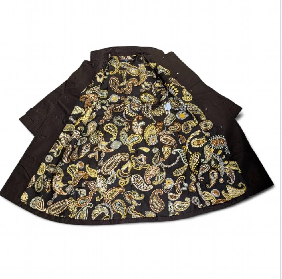 LEONARD レオナール コート ブラウン 裏地プリント花柄 13ARサイズ