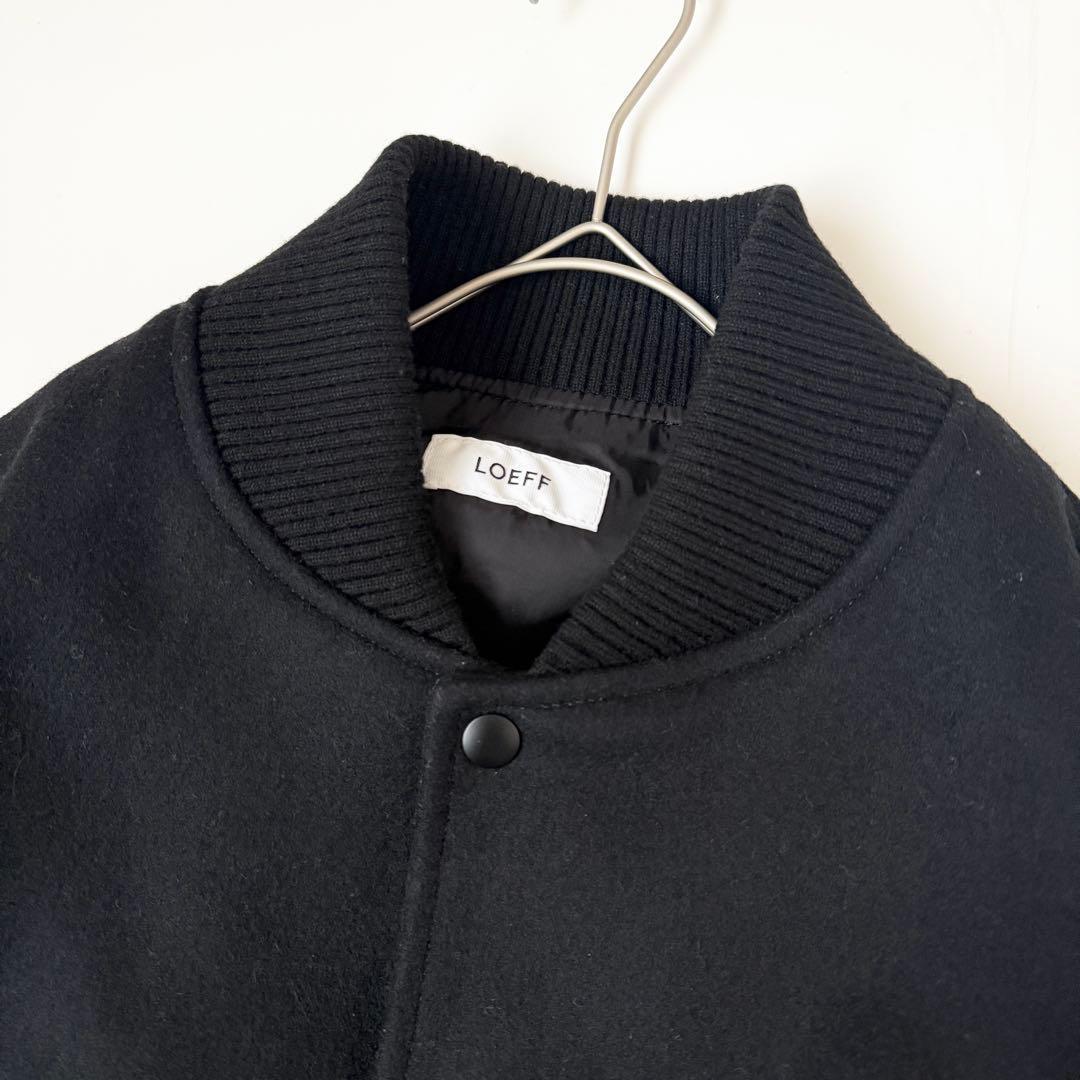 LOEFF ラムレザースリーブ メルトン スタジアム ジャンパー　サイズ1