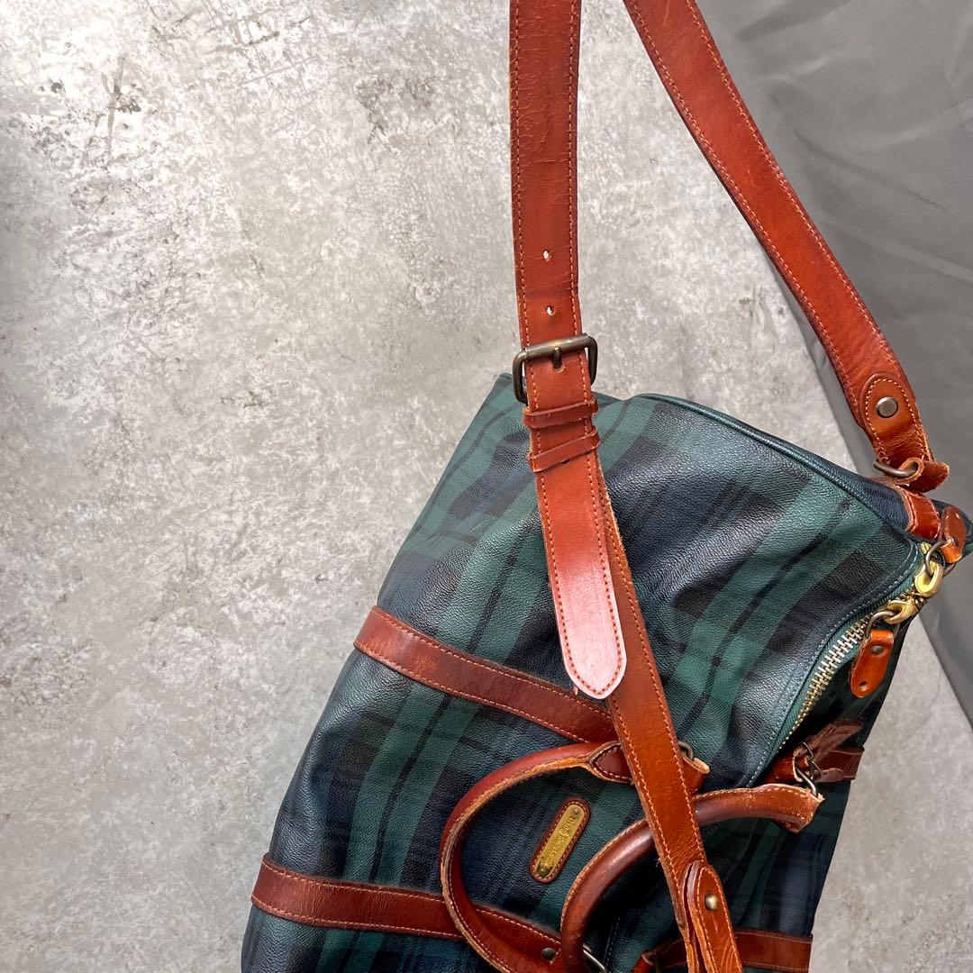 まさ様 ポロ ラルフローレン ボストンバッグ 大容量 ブラックウォッチ