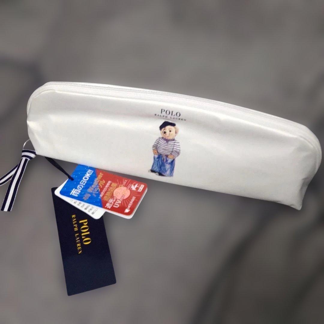 新品未使用タグ付き ポロラルフローレン 晴雨兼用 オフホワイト 折りたたみ傘