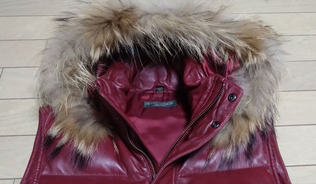 極美品■WIND ARMOR NICHIWA ラムレザー ダウンベスト■Ｍ