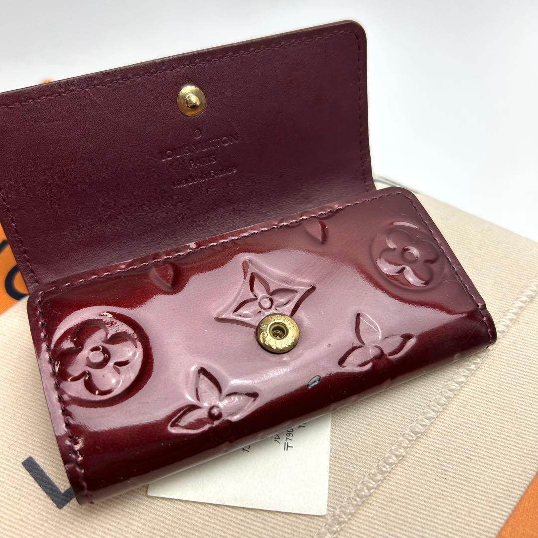 鑑定済 ルイヴィトン ヴェルニ バイオレット キーケース 4連