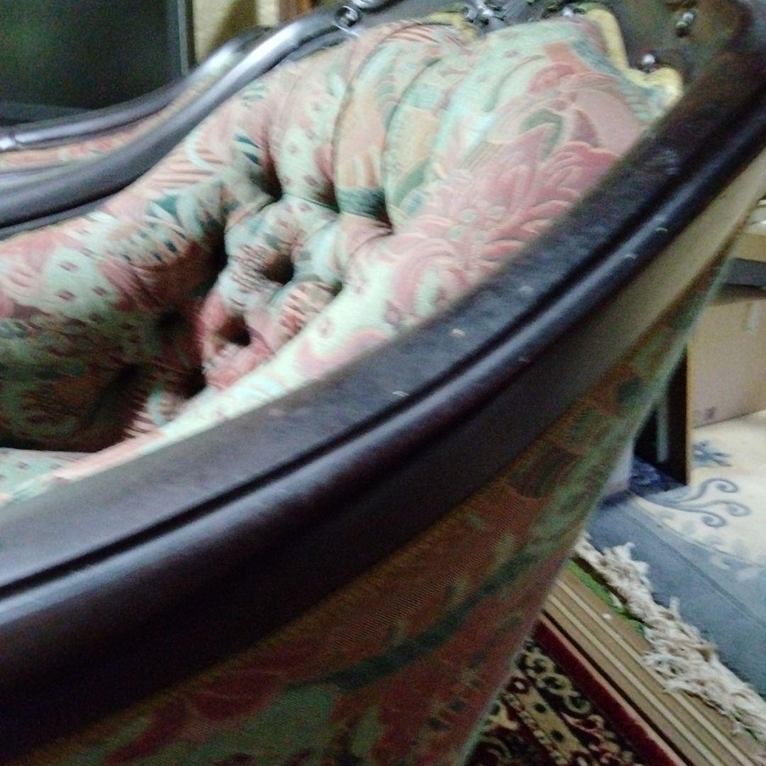 らむ　アンティーク 木製ソファ 多色