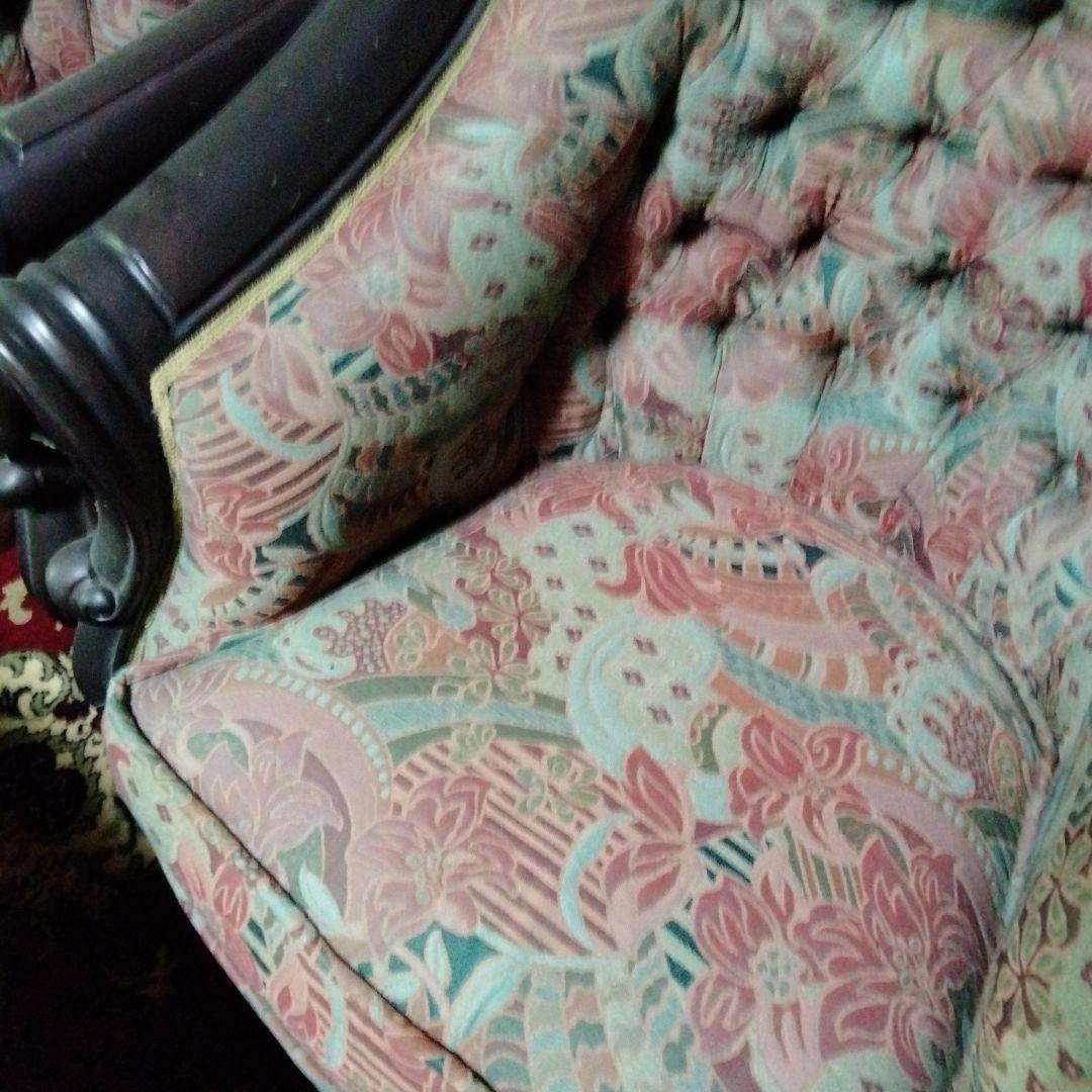 らむ　アンティーク 木製ソファ 多色