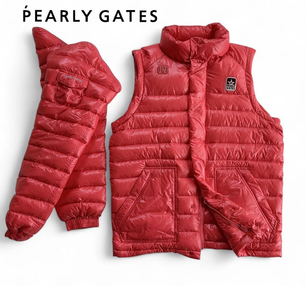 パーリーゲイツ 超軽量 2WAYライトダウンジャケット＆ベスト サイズ4ピンク