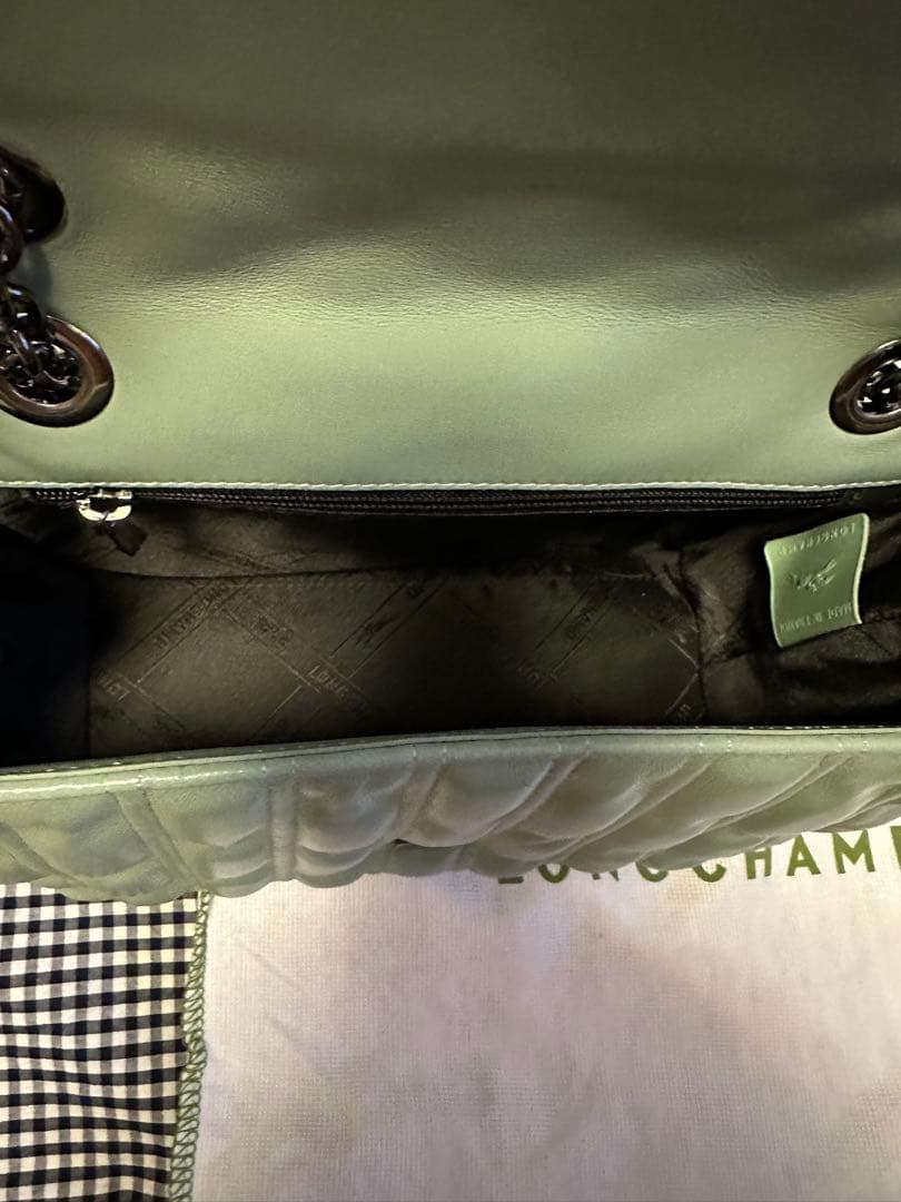 LONGCHAMP ブリオッシュ　 グリーン ショルダーバッグ
