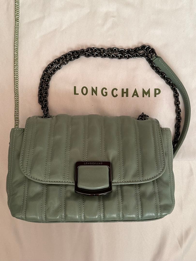 LONGCHAMP ブリオッシュ　 グリーン ショルダーバッグ