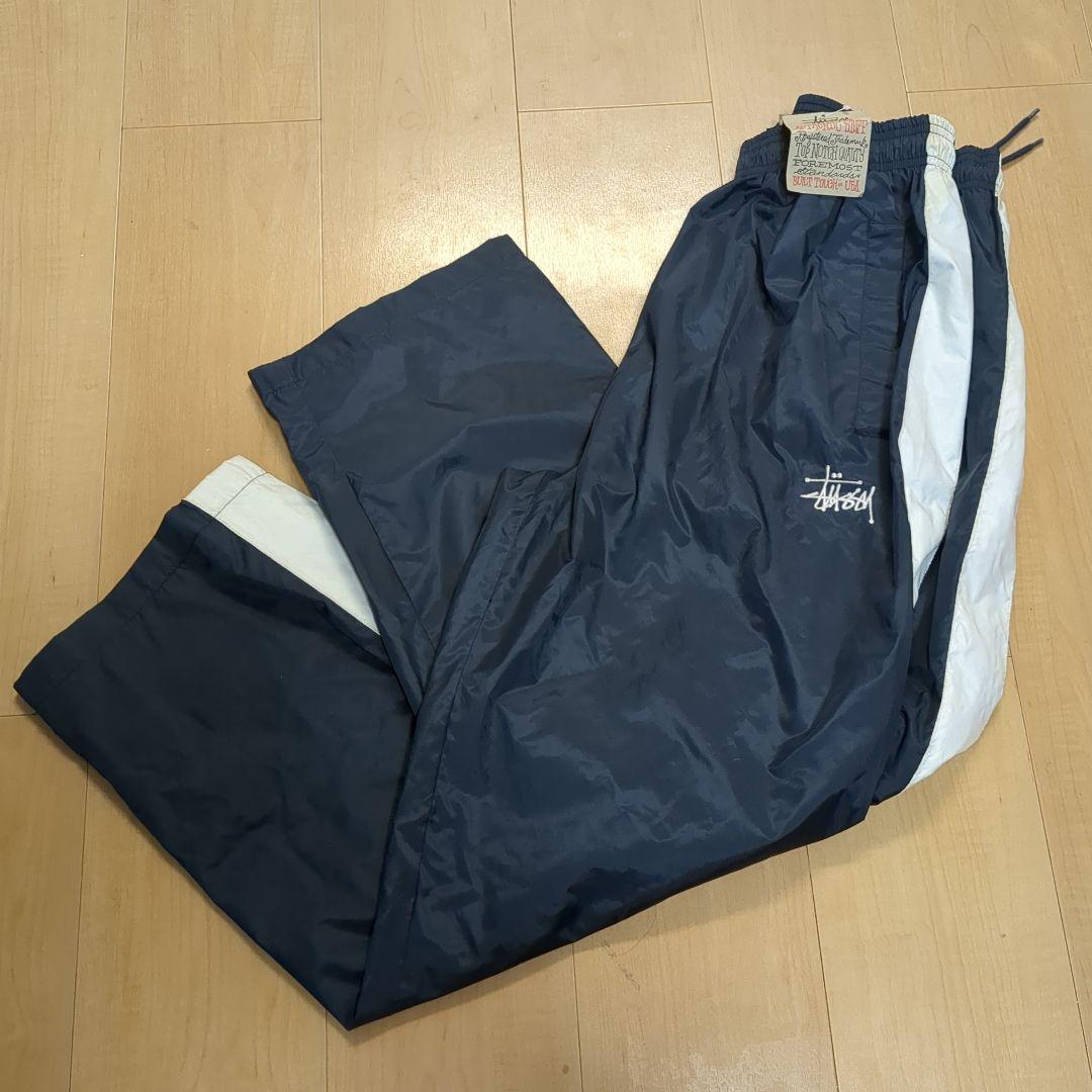 90s　デッドストック　新品未使用　ナイロン　パンツ　ステューシー　刺繍