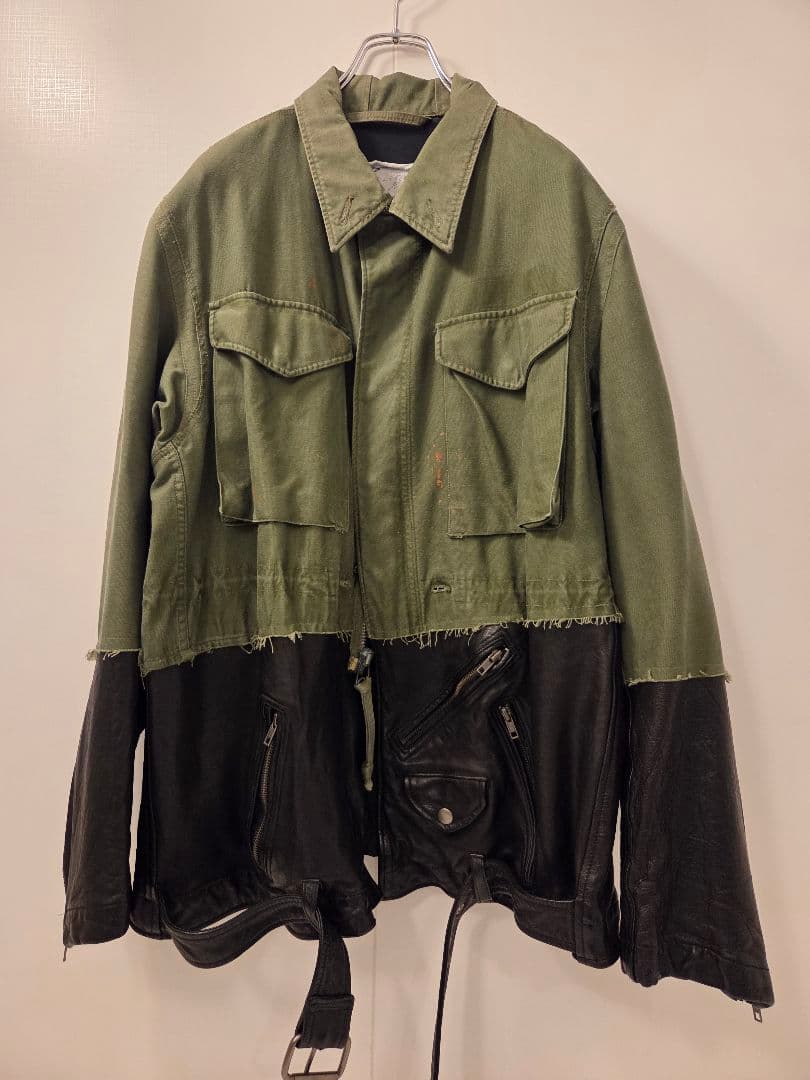 GREG LAUREN 再構築 ミリタリー レザージャケット Size2