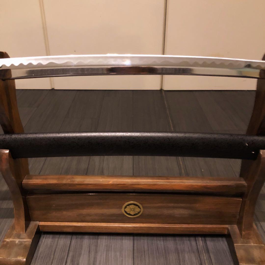 高級模造刀　優波紋　黒拵え　太刀　居合刀