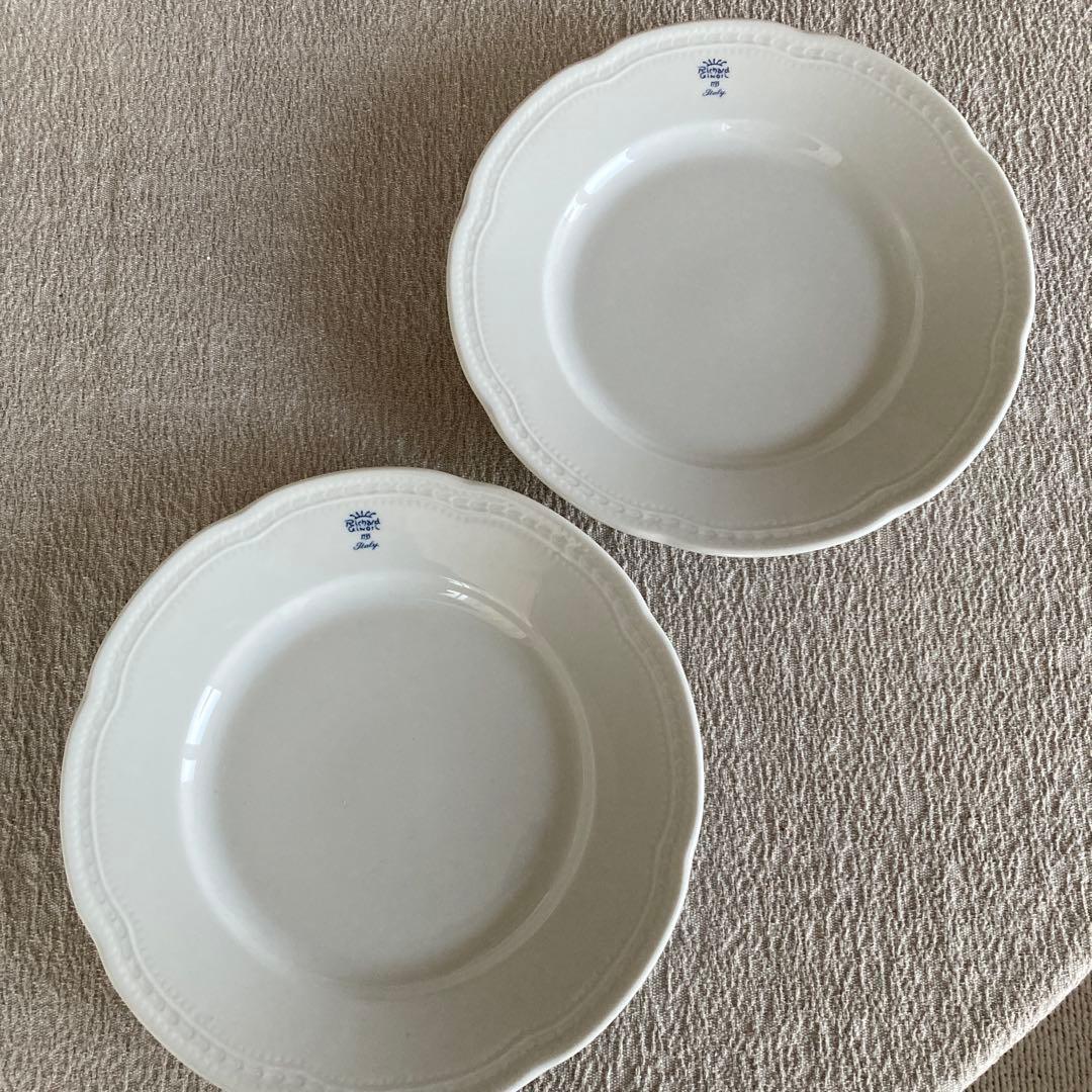 ボンジョルノブルーロゴMurat white 25センチペアディナー皿