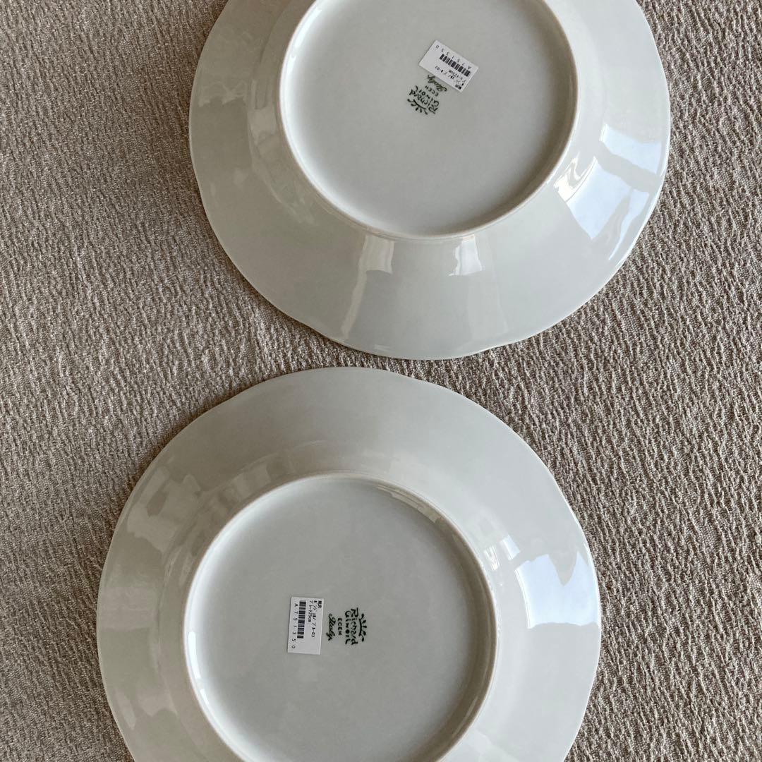 ボンジョルノブルーロゴMurat white 25センチペアディナー皿