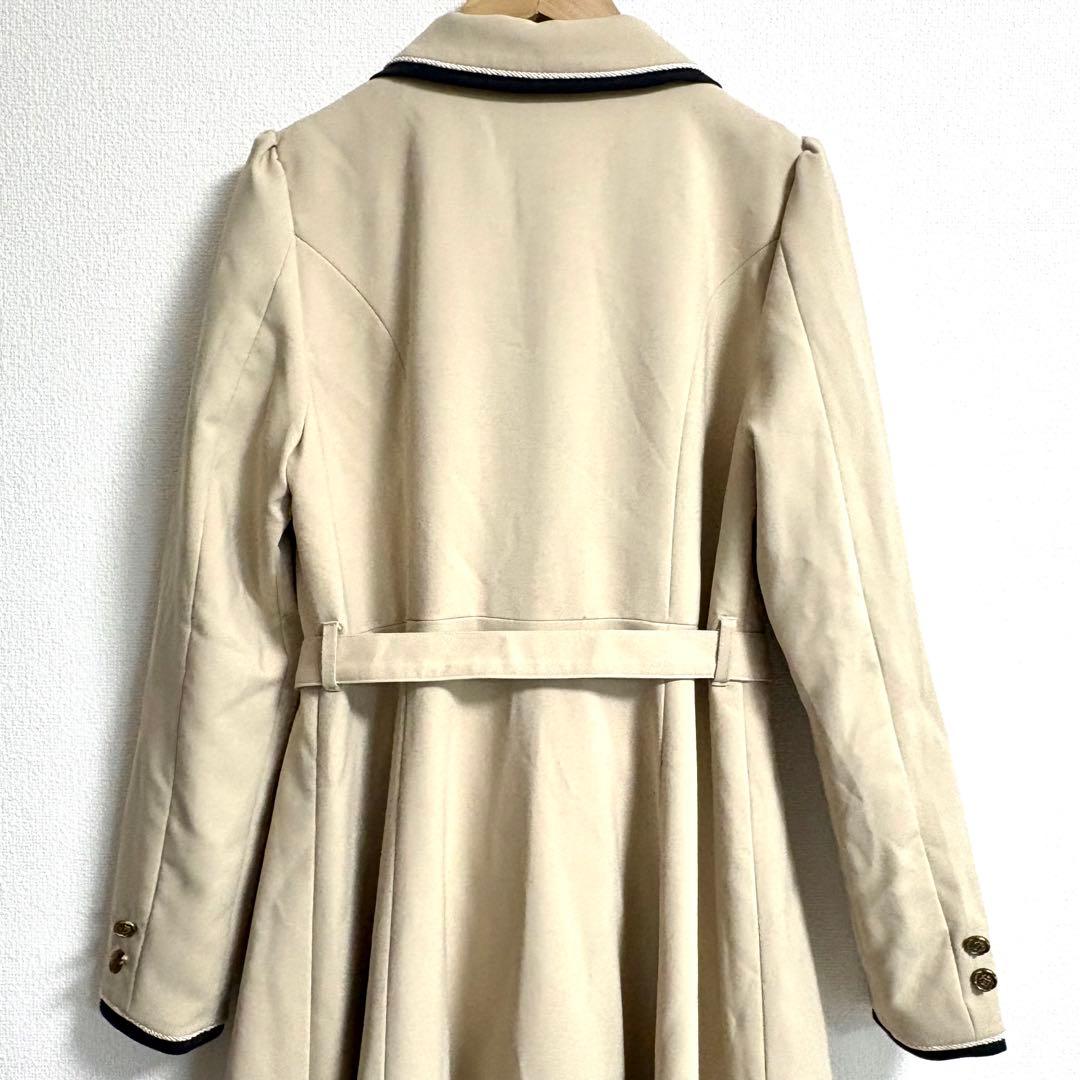 Fi.n.t ✨シーリング釦バイカラーコート　ワンピース　アイボリー