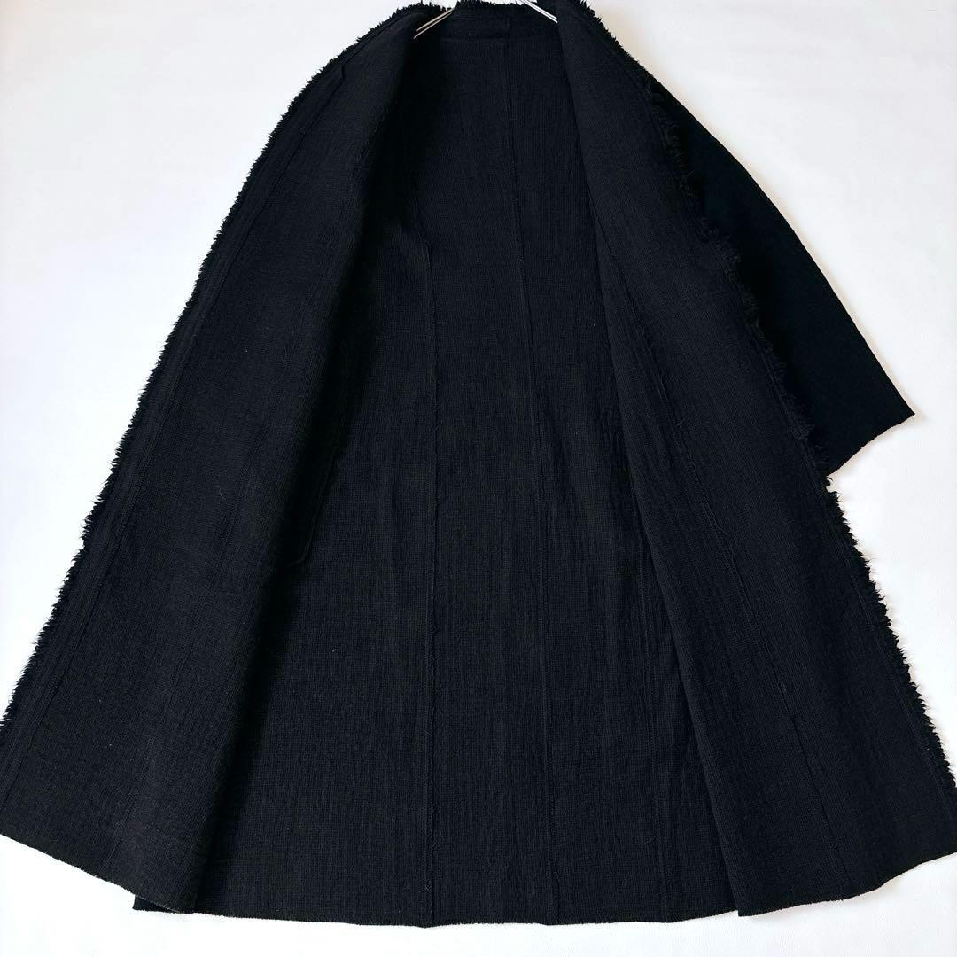 美品♡ババグーリ ウールカシミヤ ロングコート フリンジ 近年 M くるみボタン