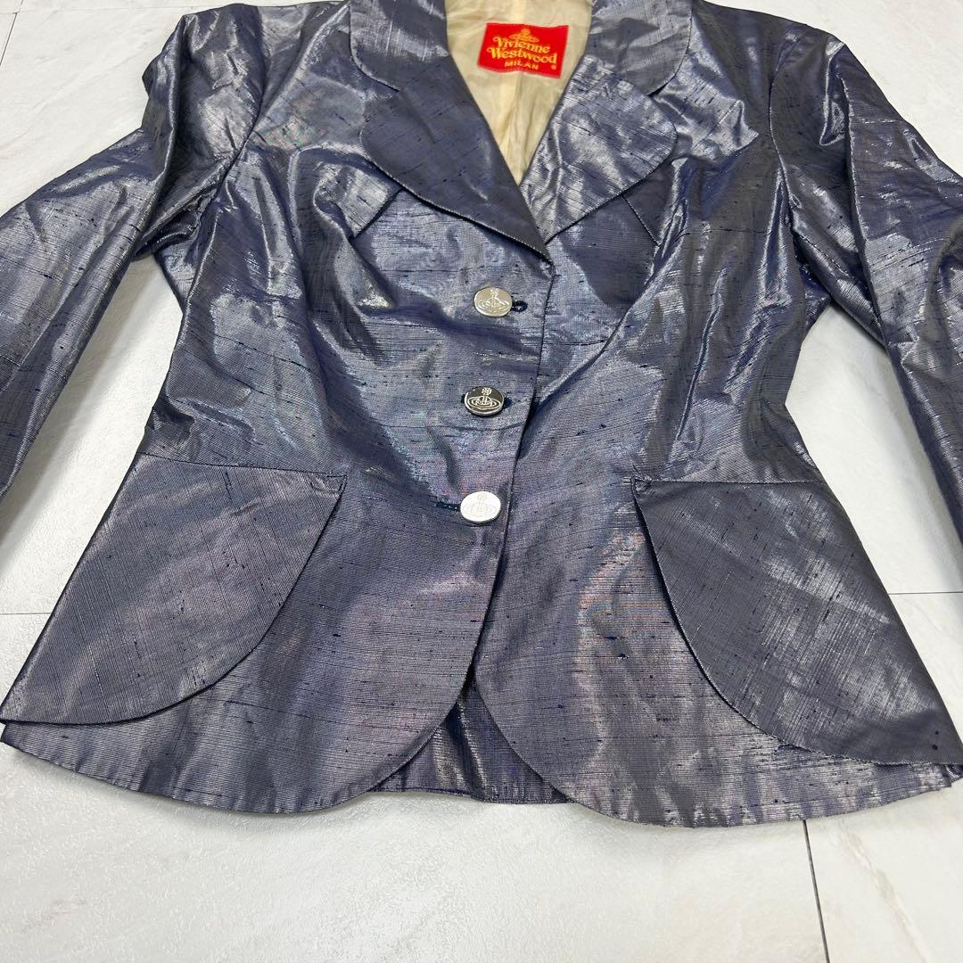 極美品 ヴィヴィアン ウエストウッド 変形 セットアップ メタリック 光沢感