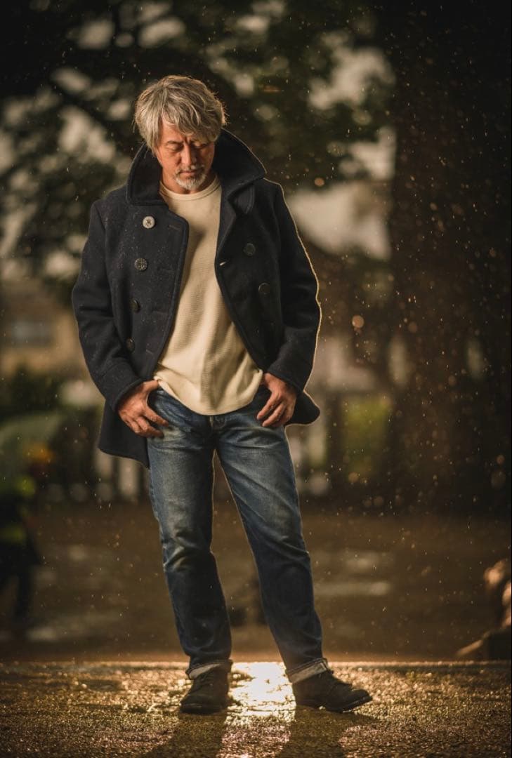 ボンクラ　ピーコート　カシミヤ　メルトン　ネイビー　40