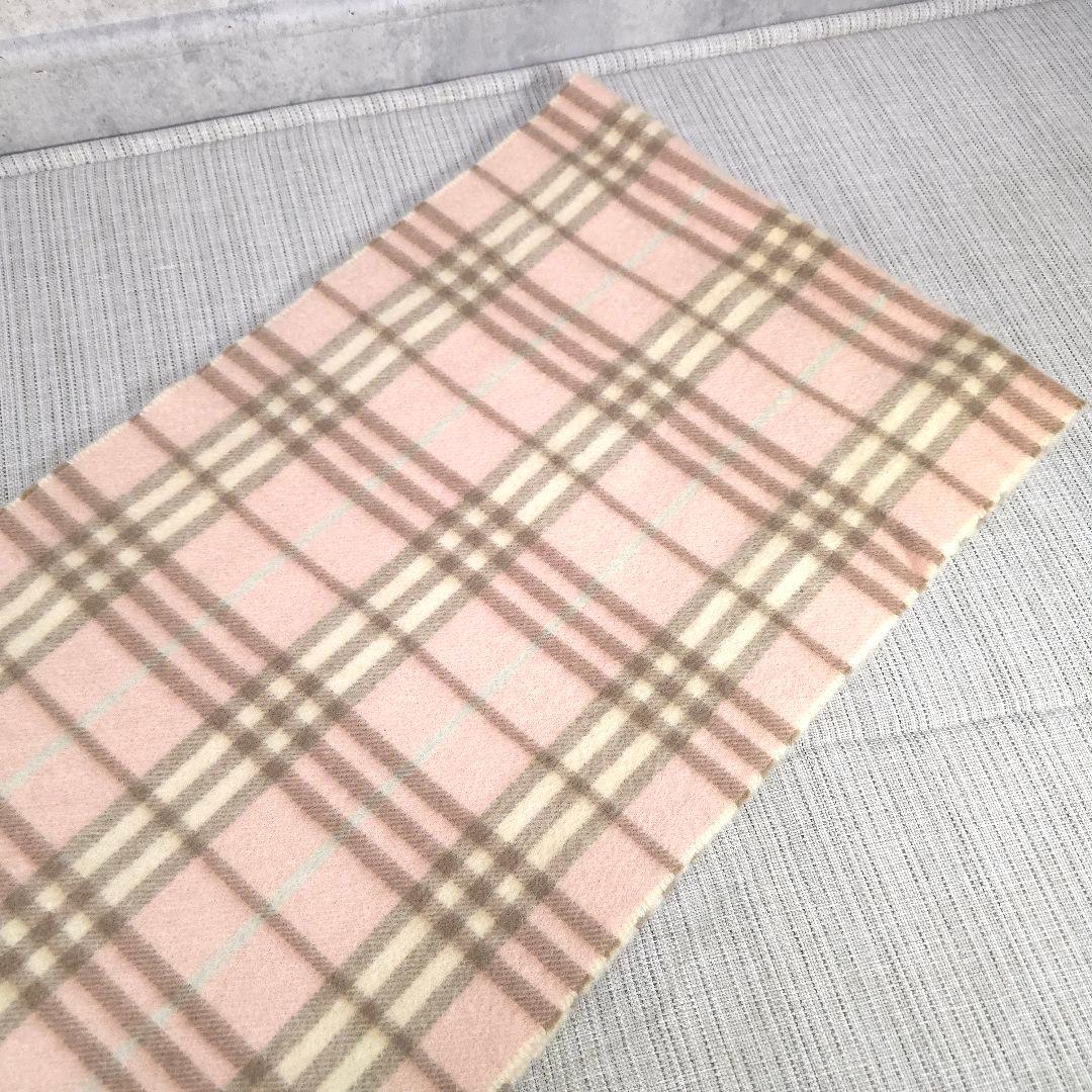 希少色　BURBERRY　バーバリー　ノバチェック　カシミヤ　マフラー　ピンク