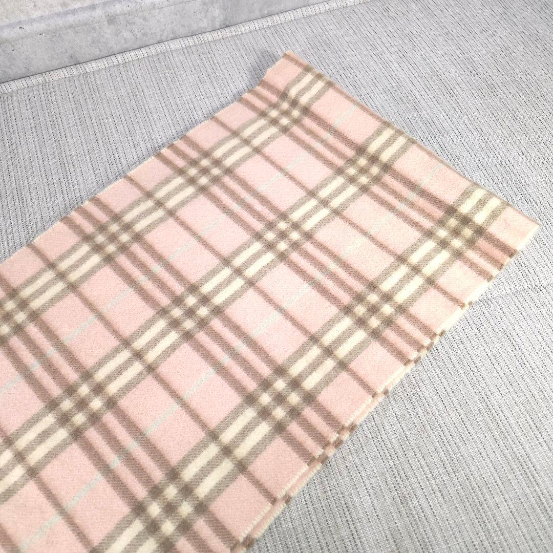 希少色　BURBERRY　バーバリー　ノバチェック　カシミヤ　マフラー　ピンク