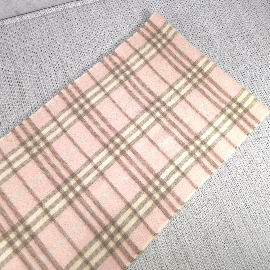 希少色　BURBERRY　バーバリー　ノバチェック　カシミヤ　マフラー　ピンク