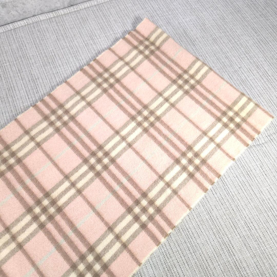 希少色　BURBERRY　バーバリー　ノバチェック　カシミヤ　マフラー　ピンク