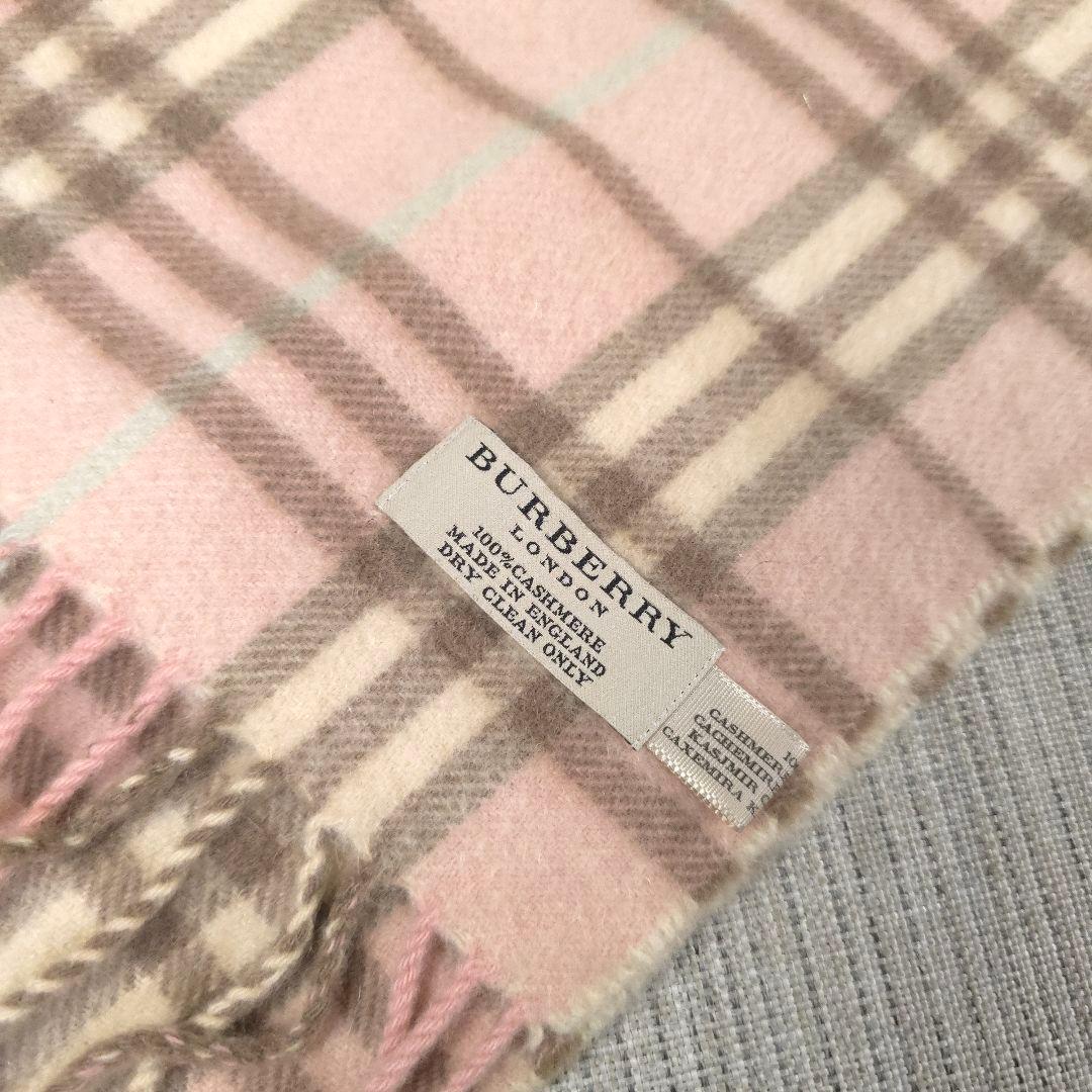 希少色　BURBERRY　バーバリー　ノバチェック　カシミヤ　マフラー　ピンク