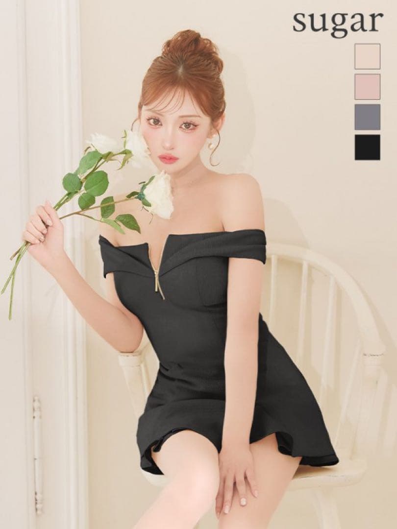 DEA robe de fleurs オフショルダー ナイトドレス