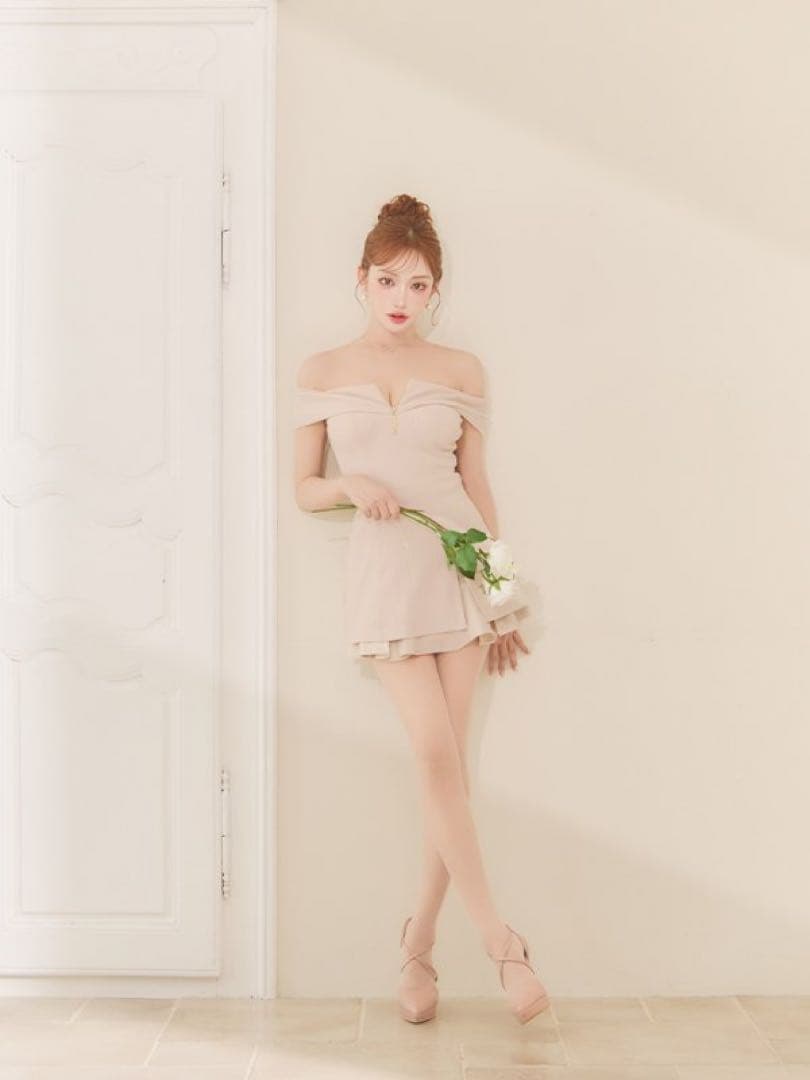 DEA robe de fleurs オフショルダー ナイトドレス